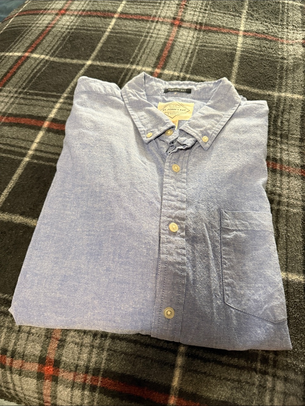 St. John's Bay Light Blue Casual Button-Down Shirt